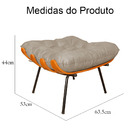 Combo Poltrona Decorativa Mais Puff Costela Suede Capuccino -