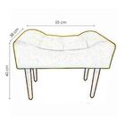 Combo Poltrona Decorativa Nina Com Puff Retangular Pés Madeir