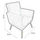 Combo Poltrona Decorativa Nina Com Puff Retangular Pés Madeir