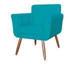 Combo Poltrona Mais Puff Isabela Em Tressê Pés Palito Suede A