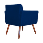 Combo Poltrona Mais Puff Isabela Em Tressê Pés Palito Suede A