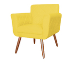 Combo Poltrona Mais Puff Isabela Em Tressê Pés Palito Suede A