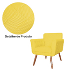 Combo Poltrona Mais Puff Isabela Em Tressê Pés Palito Suede A