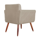 Combo Poltrona Mais Puff Isabela Em Tressê Pés Palito Suede C