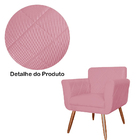 Combo Poltrona Mais Puff Isabela Em Tressê Pés Palito Suede R