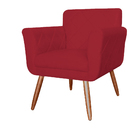 Combo Poltrona Mais Puff Isabela Em Tressê Pés Palito Suede V