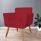 Combo Poltrona Mais Puff Isabela Em Tressê Pés Palito Suede V