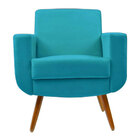 Combo Poltrona Para Sala De Tv Cristal Com Puff Redondo Suede