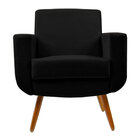 Combo Poltrona Para Sala De Tv Cristal Com Puff Redondo Suede