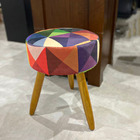 Combo Puf, Puff Para Sala, Puff Redondo Suede Triangulo Color