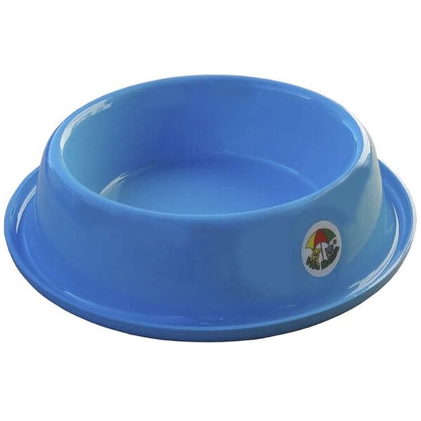 Comedouro Alumínio Vida Mansa Pet Ração Água Azul Bebê 700ml