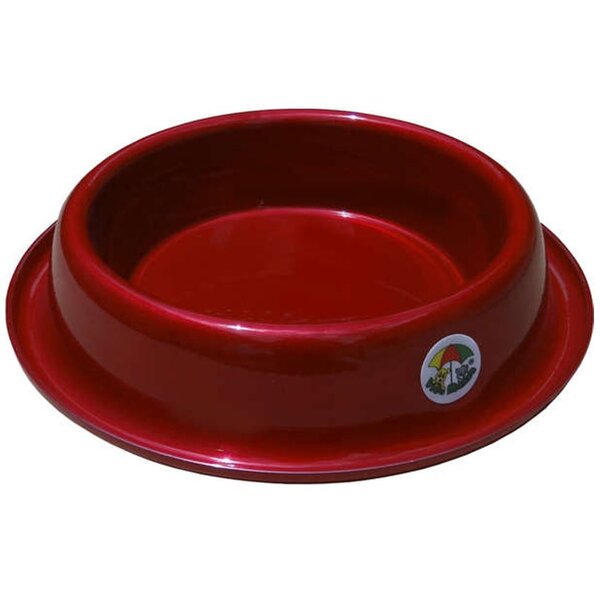 Comedouro Alumínio Vida Mansa Pet Ração Água Vermelho 200ml