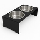 Comedouro Duplo De Grande Porte Preto