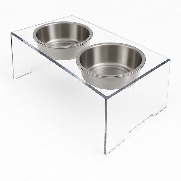 Comedouro Duplo De Pequeno Porte Transparente