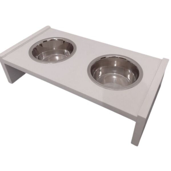 Comedouro Duplo Elevado Com 2 Potes Para Pet Cachorro Gato