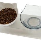 Comedouro Duplo Elevado Para Gatos Acrílico