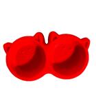 Comedouro Duplo Gato Luxo Pet Injet 250 Ml - Vermelho