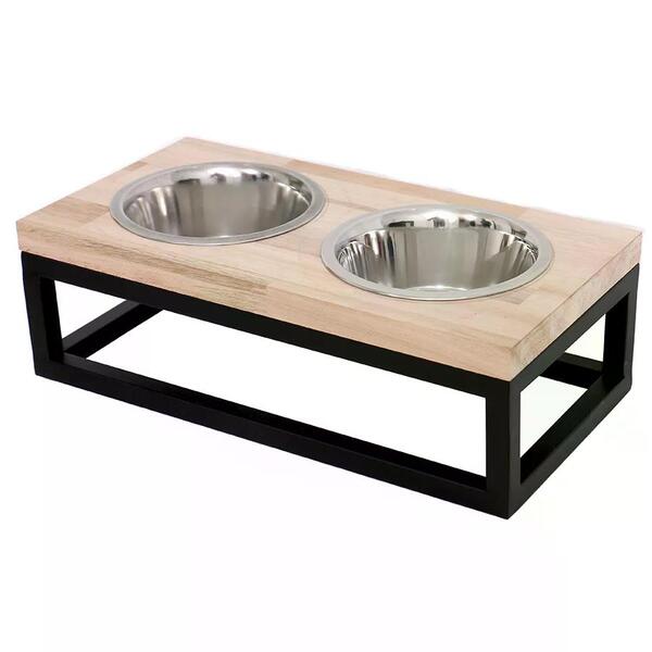 Comedouro E Bebedouro Elevado Para Pet Co10 Amadeirado Claro