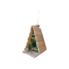 Comedouro E Chalé Para Passarinho Feito De Madeira Alimentado