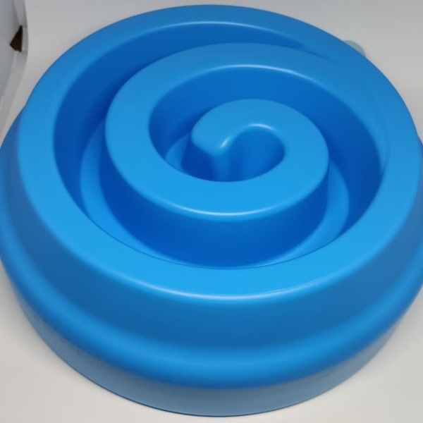 Comedouro P/ Cães Ou Gatos Lento Funcional 2 Em 1 - Azul