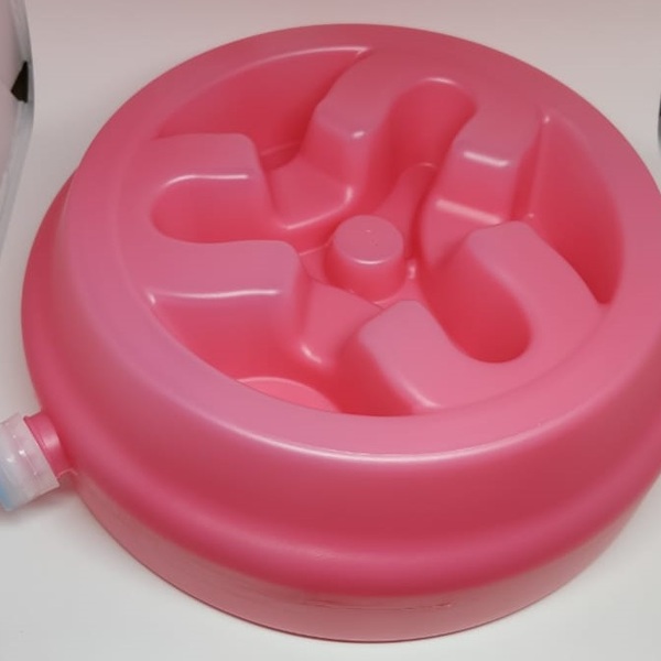 Comedouro P/ Cães Ou Gatos Lento Funcional 2 Em 1 - Pink