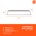 Comedouro Para Animal 25l Azul Gplas