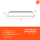 Comedouro Para Animal 25l Preto Gplas