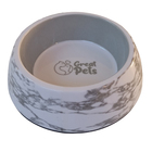 Comedouro para Cachorro e Gato M Resina Marmore Great Pets