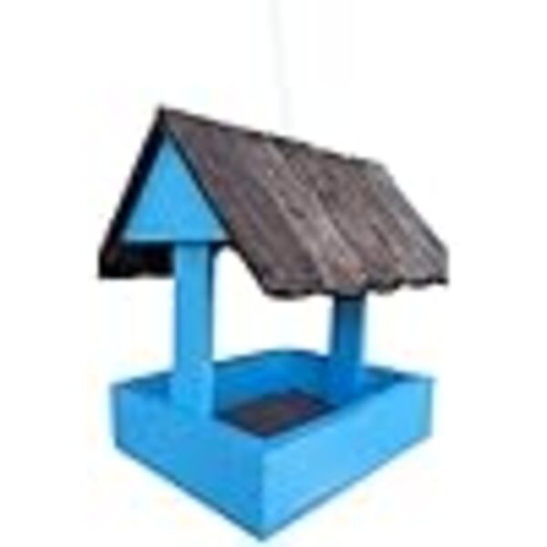 Comedouro Para Passarinho Feito De Madeira Alimentador - Jard