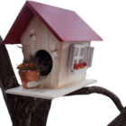 Comedouro Pássaros Telhado Vermelho