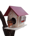 Comedouro Pássaros Telhado Vermelho