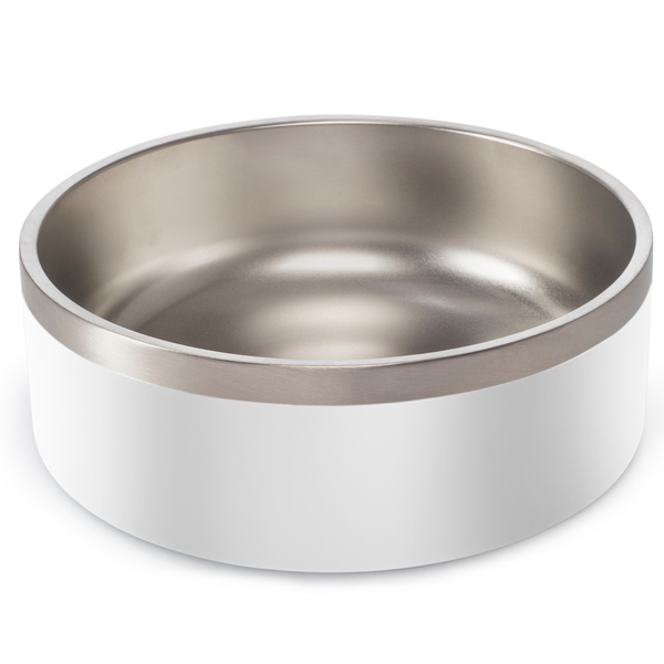 Comedouro Pet Aço Inox Antiderrapante 946ml Madog Branco