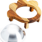 Comedouro Pet Elevado Madeira Teca Comedouro Gato E Cachorro