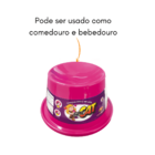 Comedouro Plástica Gato Super Cat - 200 Ml Rosa
