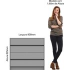 Cômoda 4 Gavetas Silver Móveis Castro Níquel