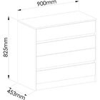 Cômoda 4 Gavetas Silver Móveis Castro Níquel