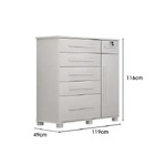 Cômoda 046 Com 5 Gavetas 1 Porta  E Pés De Madeira New Canion