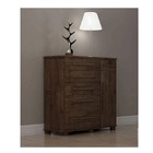 Cômoda 046 Com 5 Gavetas 1 Porta  E Pés De Madeira New Canion