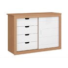 Cômoda 04 Gavetas Chantilly Mel Branco Acetinado - Multimóveis