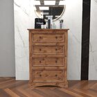 Cômoda 04 Gavetas Em Madeira Maciça 129,4x90cm Cera Carvalho