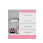 Cômoda 04 Gavetas Montevideu Demóbile Branco Rosa Branco Flex