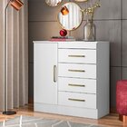 Cômoda 04 Gavetas Montevideu Demóbile Branco Rosa Branco Flex