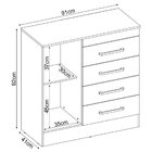 Cômoda 04 Gavetas Montevideu Demóbile Branco Rosa Branco Flex