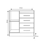 Cômoda 04 Gavetas Montevideu Demóbile Nogal Vanilla Touch