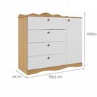 Cômoda 100% Mdf 1 Porta 4 Gavetas Encanto Permobili Nature/br