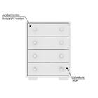 Cômoda 100% Mdf 4 Gavetas Travessura Multimóveis, Puxadores R