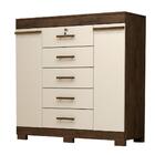 Cômoda 100%mdf Com 5 Gavetas Sapateira/nichos 2 Portas Diana