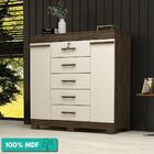 Cômoda 100%mdf Com 5 Gavetas Sapateira/nichos 2 Portas Diana