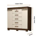 Cômoda 100%mdf Com 5 Gavetas Sapateira/nichos 2 Portas Diana