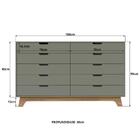 Cômoda 10 Gavetas 160cm Alice - Verde